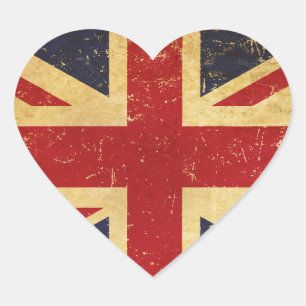Britse Union Jack Flag Hart Sticker