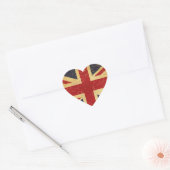 Britse Union Jack Flag Hart Sticker (Envelop)