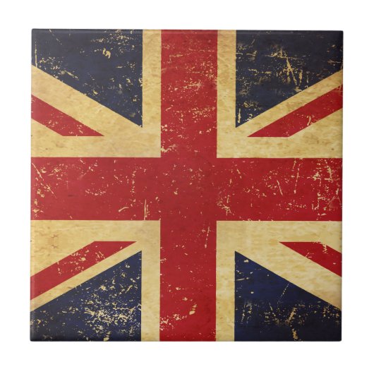 Britse Union Jack Flag  keramische Tegel Tegeltje (Voorkant)