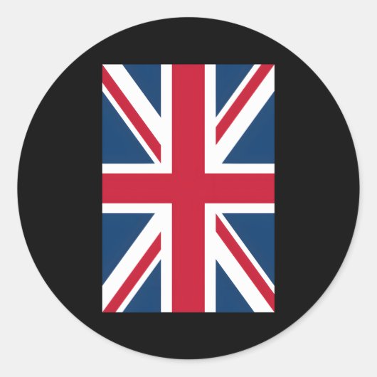Britse Union Jack Flag Ronde Sticker (Voorkant)
