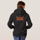 Britse Union Jack Flag  Vrouwen Zwart Hoodie (Achterkant volledig)