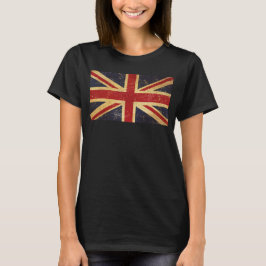 Britse Union Jack Flag  Vrouwen Zwart T-shirt