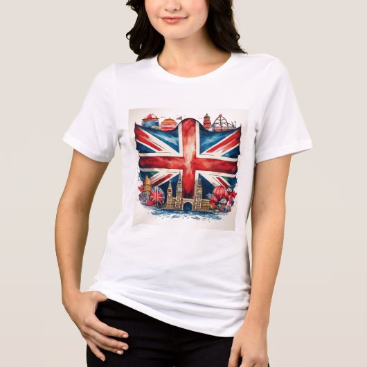 Britse Union Jack Iconic T-shirt Design (Voorkant)