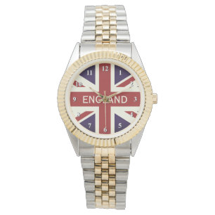 Britse Union Jack vlag aangepaste armband horloge