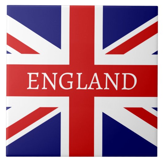 Britse Union Jack vlag grote vierkante aangepaste  Tegeltje (Voorkant)