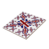 Britse Union Jack vlag in lagen Askew Tegeltje (Zijkant)