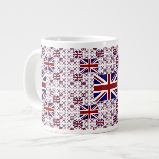 Britse Union Jack vlag in lagen Grote Koffiekop (Links)