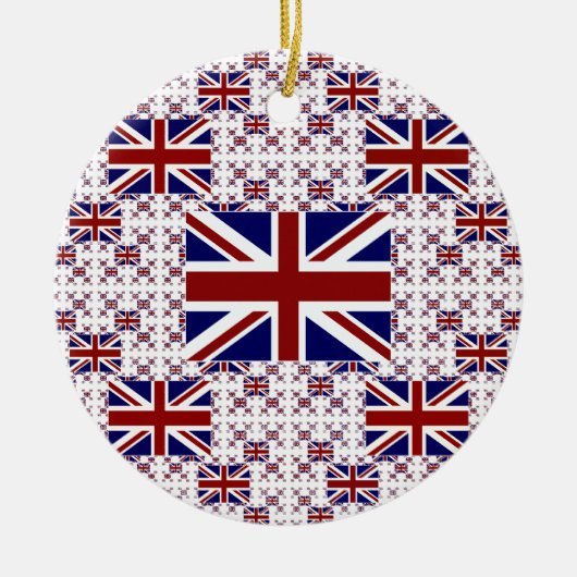 Britse Union Jack vlag in lagen Keramisch Ornament (Voorkant)
