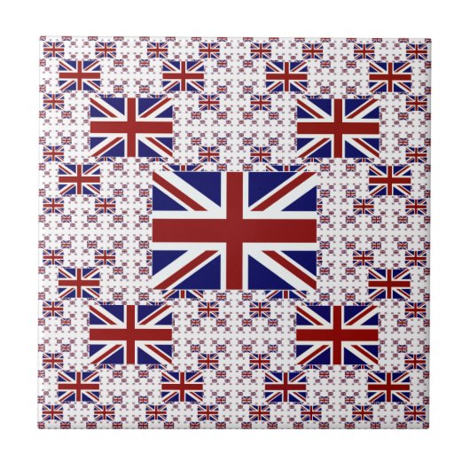 Britse Union Jack vlag in lagen Tegeltje (Voorkant)