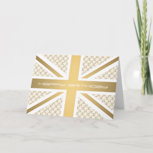 Britse Union Jack vlag met gouden ruiterpatroon Kaart (Voorkant)