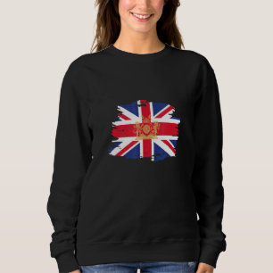 Britse Union Jack-vlag met Koninklijk Wapen Uk Ver Trui