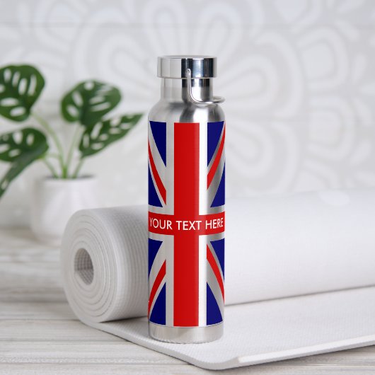 Britse Union Jack-vlag op maat gemaakte waterfles (Yoga (Gedraaid) )