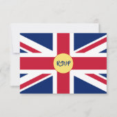 Britse Union Jack-vlag Patriottische Trouw-RSVP-Au RSVP Kaartje (Voorkant)