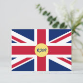 Britse Union Jack-vlag Patriottische Trouw-RSVP-Au RSVP Kaartje (Staand voorkant)