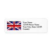 Britse Union Jack vlag retour adres labels (Voorkant)