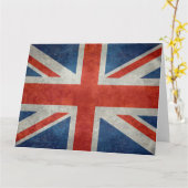 Britse Union Jack vlag retro wenskaart Kaart (Gele Bloem)