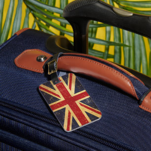 Britse Union Jack Vlag Vintage Bagagelabel
