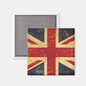 Britse Union Jack Vlag Vintage Grunge Magneet (Voorkant / Achterkant)