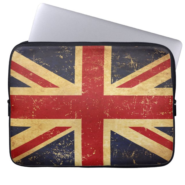 Britse Union Jack Vlag Vintage Laptop Hoes (Voorkant)