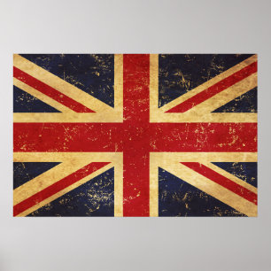 Britse Union Jack Vlag Vintage Poster