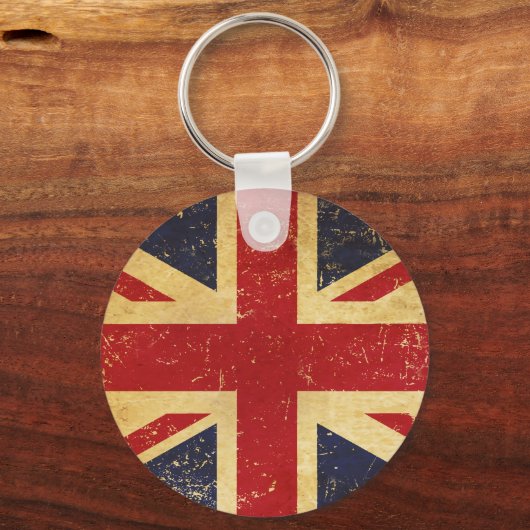 Britse Union Jack Vlag Vintage Sleutelhanger (Achterkant)