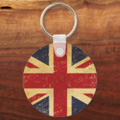 Britse Union Jack Vlag Vintage Sleutelhanger (Voorkant)