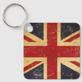 Britse Union Jack Vlag Vintage Sleutelhanger (Voorkant)