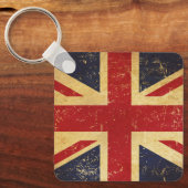 Britse Union Jack Vlag Vintage Sleutelhanger (Voorkant)