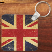 Britse Union Jack Vlag Vintage Sleutelhanger (Achterkant)