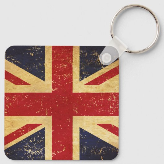 Britse Union Jack Vlag Vintage Sleutelhanger (Achterkant)