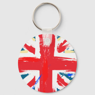 Britse Union Jack Vlag Vintage Versleten Sleutelhanger