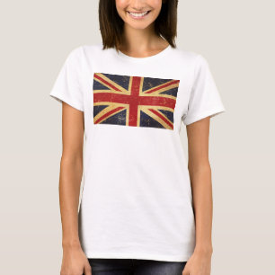 Britse Union Jack Vlag Vintage Vrouwen Wit T-shirt