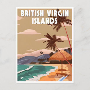 Britse Vergin Islands Retro vakantie Briefkaart