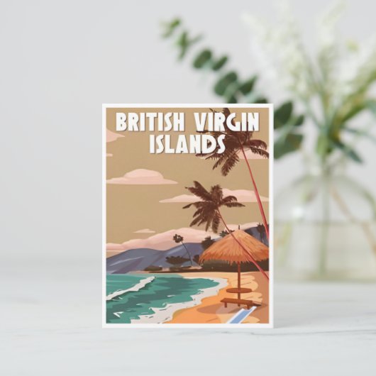  Britse Vergin Islands Retro vakantie Briefkaart (Staand voorkant)