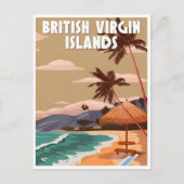 Britse Vergin Islands Retro vakantie Briefkaart (Voorkant)