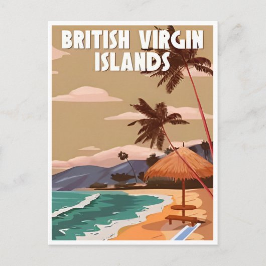  Britse Vergin Islands Retro vakantie Briefkaart (Voorkant)