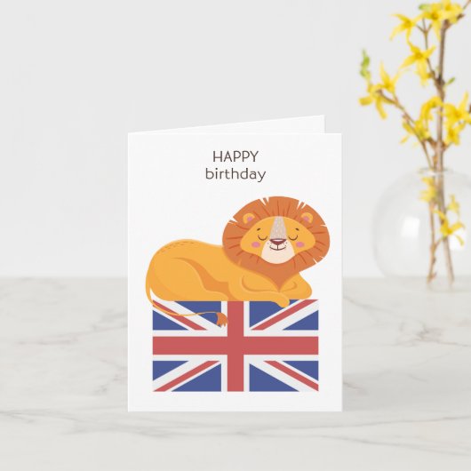 Britse verjaardag Kaart (Gele Bloem)