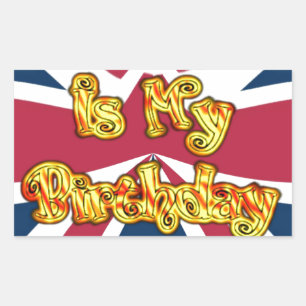Britse verjaardagscadeaus Art Print Rechthoekige Sticker