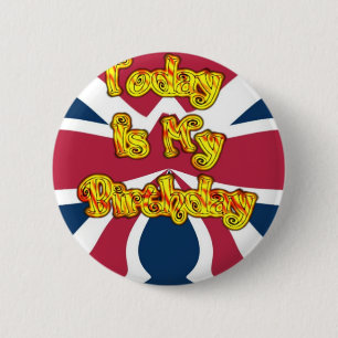 Britse verjaardagscadeaus Art Print Ronde Button 5,7 Cm