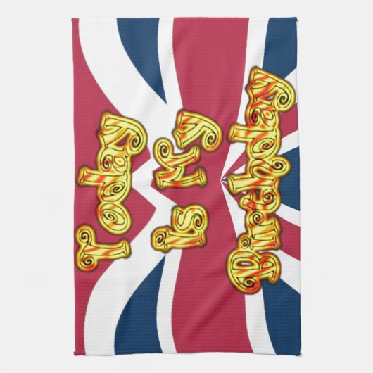 Britse verjaardagscadeaus Art Print Theedoek (Verticaal)