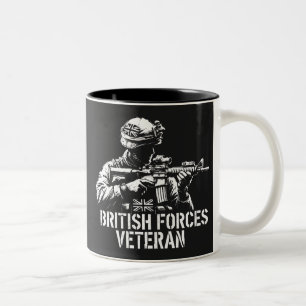 Britse veteraan tweekleurige koffiemok