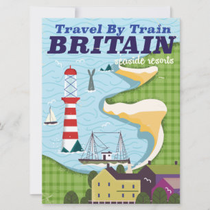 Britse vintage trein reisposter kaart