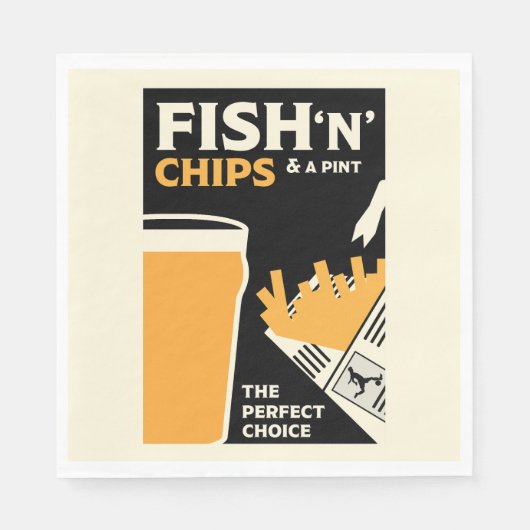 Britse vis en chips servet (Voorkant)