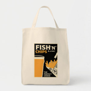 Britse vis en chips tote bag