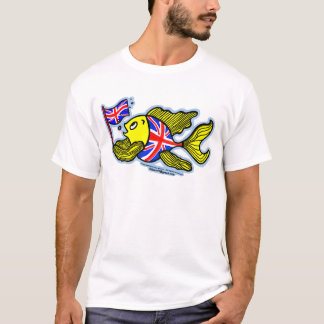 Britse vis met vlag van een EU-vlag T-shirt