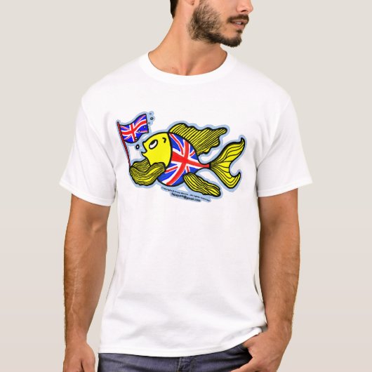 Britse vis met vlag van een EU-vlag T-shirt (Voorkant)