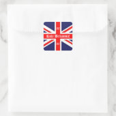 Britse vlag+60 voor Jubilee Vierkante Sticker (Tas)