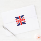 Britse vlag+60 voor Jubilee Vierkante Sticker (Envelop)