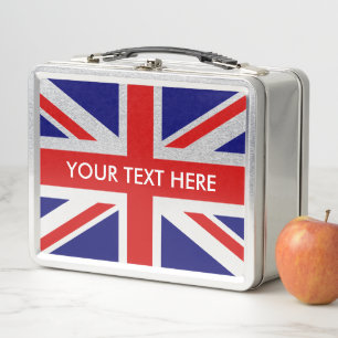 Britse vlag aangepaste metalen lunchbox