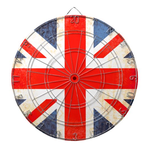 Britse vlag antiqued stijl dart board dartbord (Voorkant)